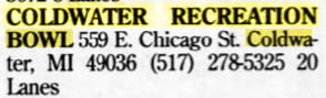 Recreation Bowling (Coldwater Recreation Bowling) - July 1998 (newer photo)